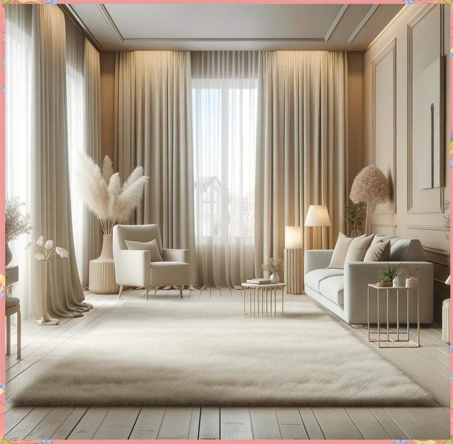 Plush ivory rug